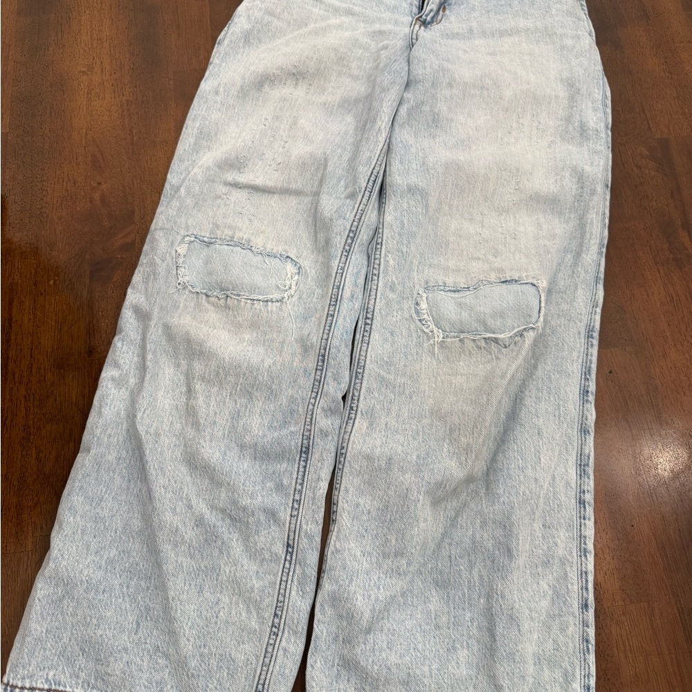 Abercrombie Kids Light Blue Ultra Wide-Leg Jeans